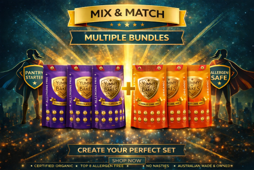 Mix & Match 3 Pack — choose your organic allergen free cake mixes | Yummy AF Bakes

